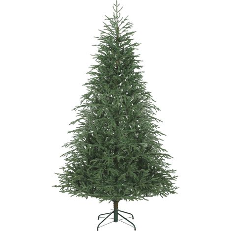 Sapin de Noël artificiel 210 cm ignifuge, 2942 branches réalistes, socle métallique pliant (1/5)