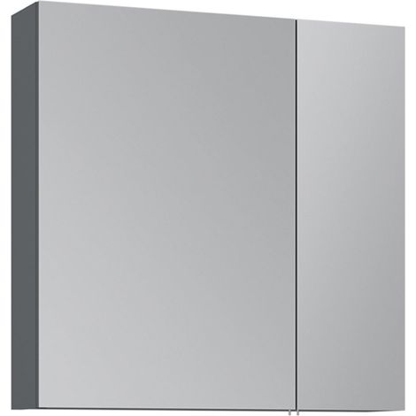 Mobile da bagno con specchio "Nuvola 60 v2" - 66 x 16 x 60 cm - Antracite (1/3)