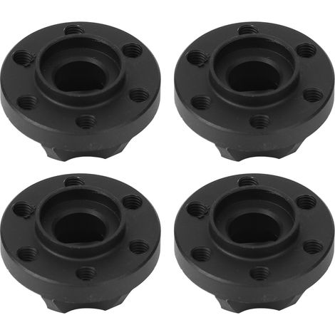 Lot de 4 adaptateurs hexagonaux noirs pour roues de voiture RC SCX10 1/10 (crawler RC, roues de 1,9 et 2,2 pouces, diamètre 11 mm). (1/5)