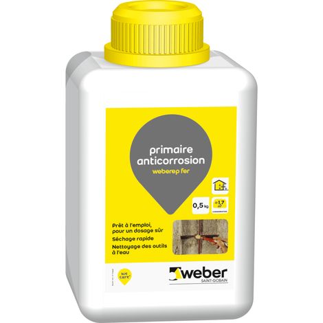 Weber Saint-Gobain Primaire anti-corrosion des armatures 0,5 kg, prêt à l’emploi ,Weberep fer