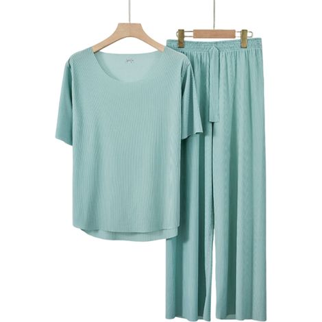 Pyjama En Soie Glacée - Coupe Ample - Pour Femme - Vert - Taille XXL