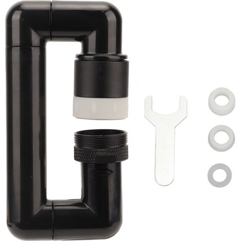 Mitigeur extensible de lavabo cuisine bras robotisé rotatif aérateur rétractable pièce de rechange 2 niveaux noir (1/5)