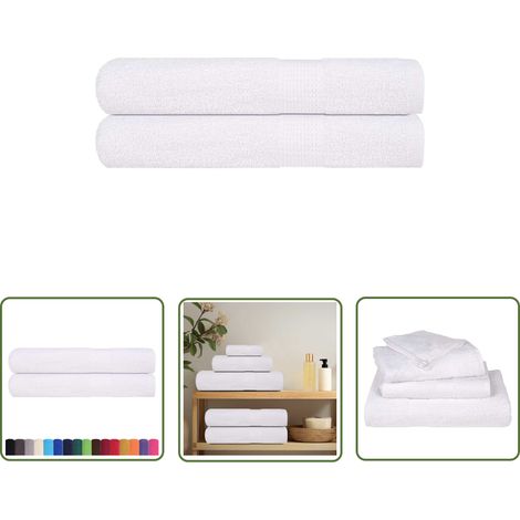 vidaXL Handtücher 2 Stk. Weiß 100x200 cm 360 g/m² 100% Baumwolle (1/5)