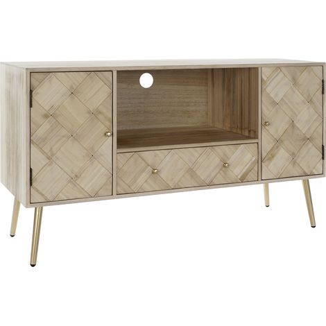TV -Kabinett Pin Paulownia 118x40x65 Pin Paulownia Natural Metal Material Mehrfarbige Farbfamilienbuffets und TV -Möbel Details (1/5)