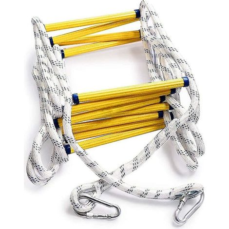 [JAMAIS UTILISÉ]5 m avec mousquetons, charge maximale 450 kg - Échelles d'incendie d'urgence pour fenêtre, sortie de balcon (2 (1/2)