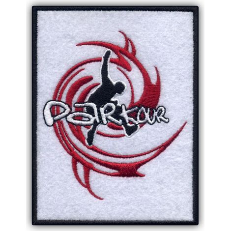 Patchion Parkour – Selbstklebende Rückseite – Gestickter Aufnäher/Abzeichen/Emblem