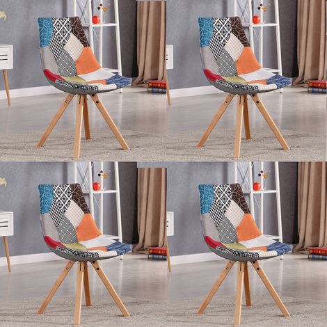 Lot de 4 chaises scandinaves patchwork - Minsk (1/2)
