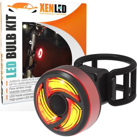 Feu Arrière LED Vélo, Détection de freinage automatique, étanche, 500G - Fixation Cadre (1/5)
