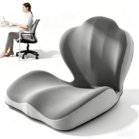 Coussin d'assise orthopédique pour voiture, avec soutien lombaire, coussin d'assise pour le dos et le coussin d'assise en mousse à mémoire de forme, avec découpe pour le coccyx, pour une (1/5)