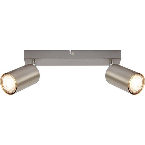1 Plafonnier Pivotant, Nickel Mat, Douille GU10 Max 9W, Métal, Salon Chambre Cuisine (1/5)
