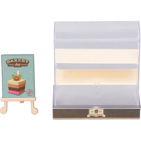 Vitrine à Gâteaux pour Maison de Poupée 1:12, Meuble de Pâtisserie DIY Miniature, Présentoir à Desserts Orange, Accessoire de Miniature (1/5)