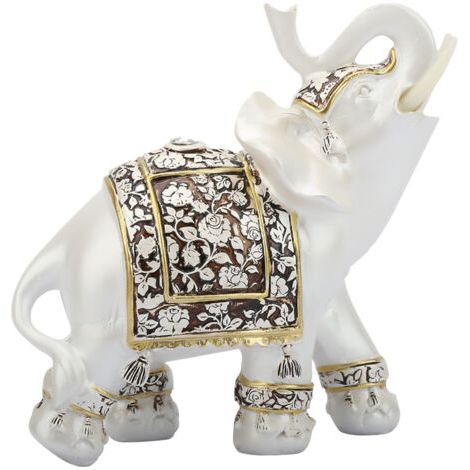 Ornement vintage exquis en forme de statue d'éléphant, objet de décoration artisanale pour la maison ou le bureau. (1/5)