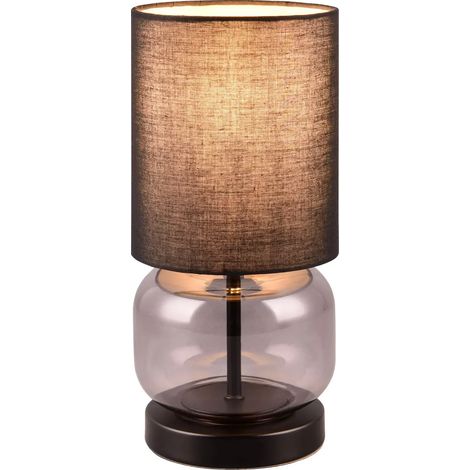 LÚZETE - LAMPE DE TABLE BASE EN VERRE FUMÉ E27 ELISEO (1/5)