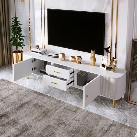 mobile credenza 170cm con cassetti e ante bianco oro HAVRYA (1/5)