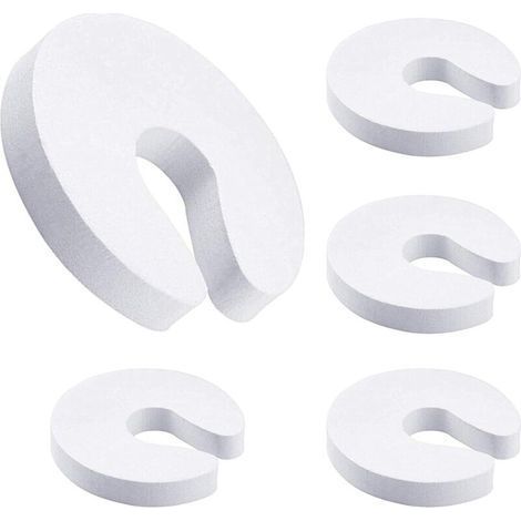 Foam Door Stopper Safety Door Stopper Protective Clip Door Stopper 5 Pieces White (1/5)