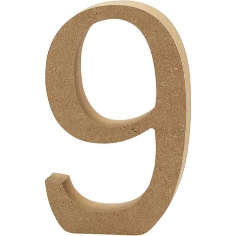 Chiffre décoratif - réf 56347 - Bois massif - Marron - Intérieur