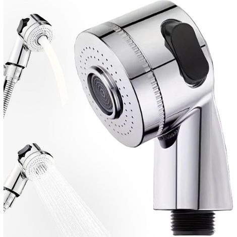 Remplacement Pommeau Douche Main Salon Bassin Coiffure,Accessoire Adaptateur Pomme Douche Bol Chaise Lit Shampoing à 2 Modes,Spray Sparyer Chaise Pédicure Acier Inoxydable,Bouton Commutation Latéral (1/5)