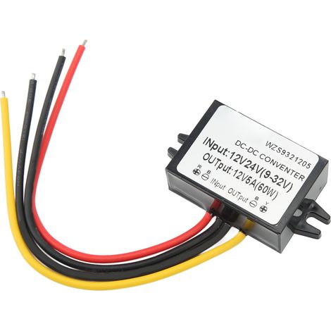 DC/DC 12V/24V 9–32V auf 12V/5A Spannungsregler, wasserdicht, flammhemmend (1/5)