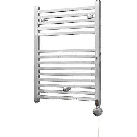 Todi - Chrome Electric Towel Rail H690mm x W500mm Straight 300w Thermostatic (1/3)