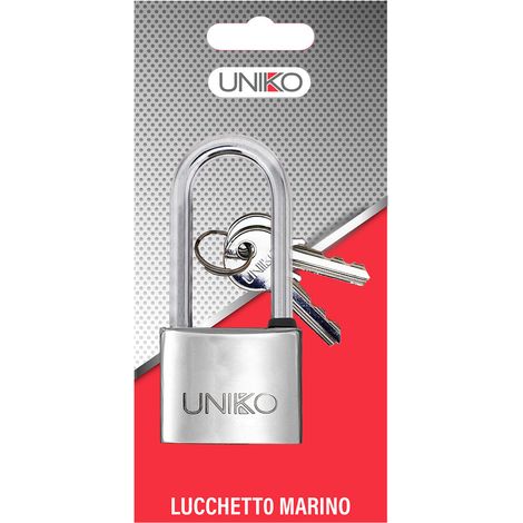 Lucchetto Marino Arco Lungo Pz (chiave Ul050) Uniko 6 Blister 1 mm