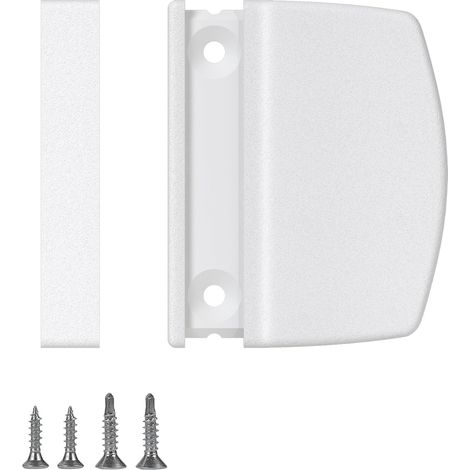 Poignée de porte de balcon extérieure blanche - Poignée de porte d'extérieur polyvalente en plastique pour balcon, terrasse - Avec vis (1/5)