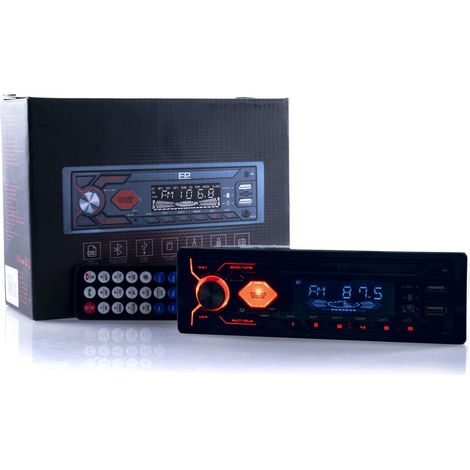 EPCR05R Autoradio 1 DIN USB Micro SD BT - Rosso (1/5)