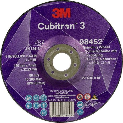 Cubitron 98452 Disco per sgrossatura Diametro 150 mm Ø foro 22.23 mm 10 pz. (1/5)