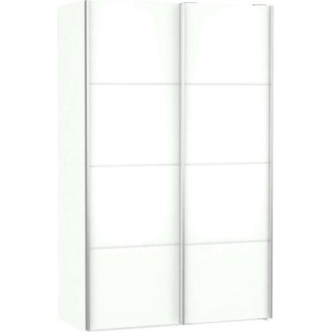 Dmora - Armario 2 puertas Appoline, Muebles de dormitorio, Vestidor, Armario de ropa, 122x64 h202 cm, Blanco