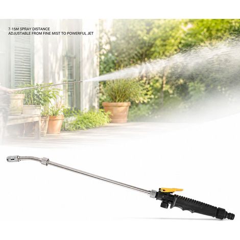 Pistola per irrigazione ad alta pressione Toivize MNPT G3/8 - Ugello regolabile - 58 cm in metallo per giardino, autolavaggio e spruzzatura (1/4)