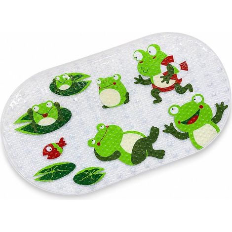 Tappetino antiscivolo da bagno per bambini 70 x 40 cm, tappetino antiscivolo con animali marini, tappetino da bagno sicuro per neonati con 144 ventose, tappetino doccia ad asciugatura rapida (1/5)