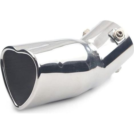 Buse d'échappement de Voiture Universelle, pour Silencieux, système d'échappement de Tuyau d'acier Inoxydable, Tuyau d'embout de Queue, Accessoires de Voiture chromés en Forme de Coeur (1/5)