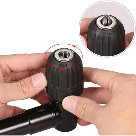 90°-Winkelbohrfutteradapter, selbstspannend, Schnellwechsel-Winkelschraubendreherbit, für Standard-0,8-10-mm-Bohrer