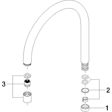 Dornbracht 90282204802-06 Bec de remplacement Pièces détachées