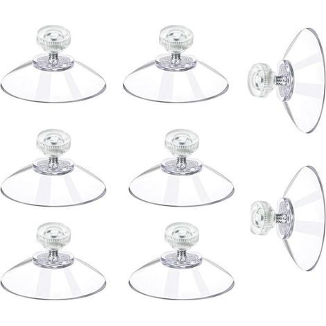 30 Pièces Ventouses de Fixation Transparentes Ø 41 mm, en Plastique PVC avec Filetage et Écrous Moletés,Ventouses à Visser sans Perçage pour Fenêtre, Voiture et Suspension, (1/4)
