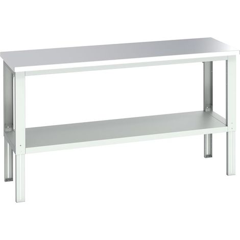 Bott 41003680.16V Cubio Adjustable Bench with Shelf, Stainless Steel Clad Top 2000 x 750mm