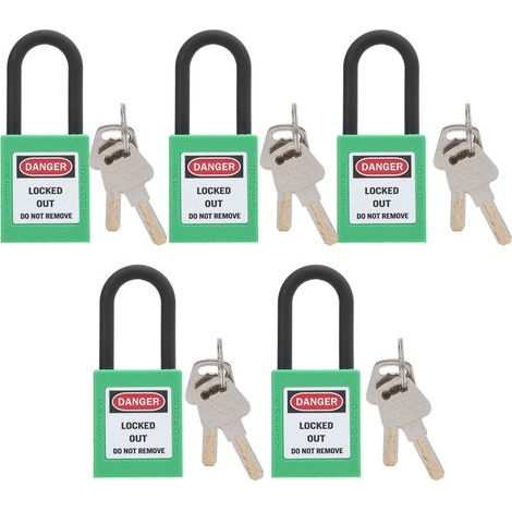 5 jeux de 38mm/1,5 pouces, verrouillage de sécurité, isolation technique, résistance au dérapage pour usines, chantiers de Construction, hôpitaux, produits chimiques, vert (1/5)