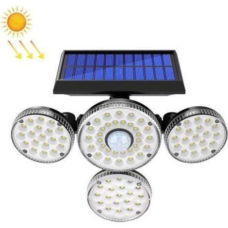 TG-TY051 Applique murale solaire rotative à 4 têtes, à détection de présence humaine, pour extérieur-AquaForge (1/5)