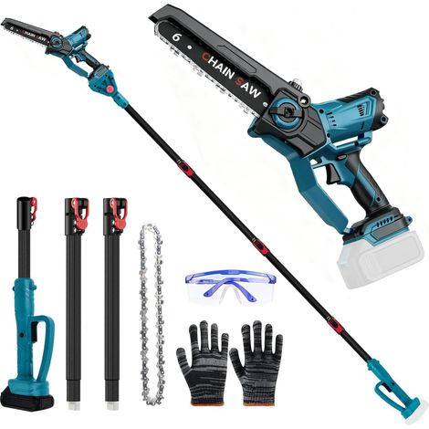 Élagueuse sans fil 2 en 1 - Compatible avec 18 V Scie d'élagage 2 en 1 sans balais - Avec manche télescopique et télescopique - Hauteur de travail : 4,5 m (1/5)