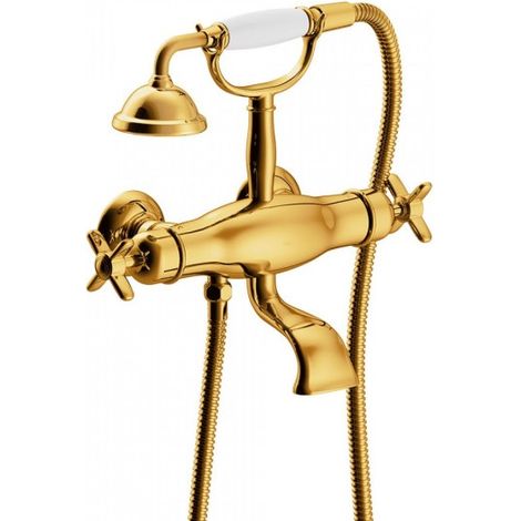 Mélangeur bain‑douche thermostatique OR avec douchette à main TRES CLASIC COLOR - TRES 24217609OR (1/2)