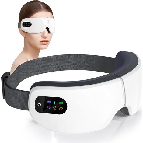 Masajeador ocular con calor, antifaz con 7 modos de masaje, calor, vibraciones y música Bluetooth, regalo para el cuidado de los ojos, para relajarse. (1/5)