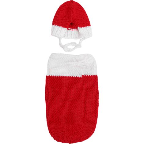Gigoteuse bébé tricotée au crochet, motif dessin animé, douce, accessoire photo, cadeau rouge (1/5)