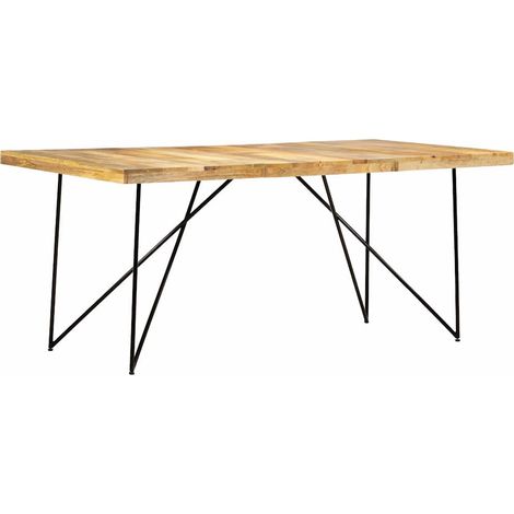 vidaXL Table à manger 180x90x76 cm Bois de manguier massif (1/5)