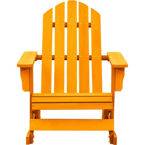 Chaise à bascule de jardin Chaise d'extérieur Adirondack bois de sapin orange (1/5)