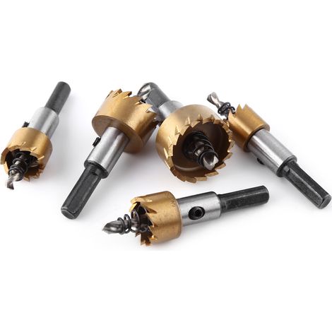 5-teiliges Titan-HSS-Bohrer- und Lochsägen-Set, Metallbearbeitungswerkzeuge 16–30 mm (1/5)