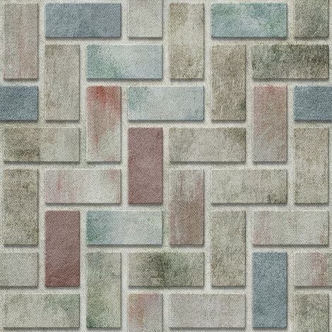 Telas decorativas para exteriores Oxford - Motivo de pared de ladrillo (1/5)
