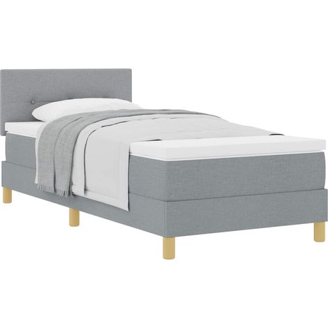 Maison Exclusive - Boxspringbett mit Kissen Hellgrau 90 x 190 cm