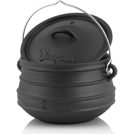 BBQ-Toro Potjie 2 6 litres Chaudron de sorcière en fonte Pot de cuisson