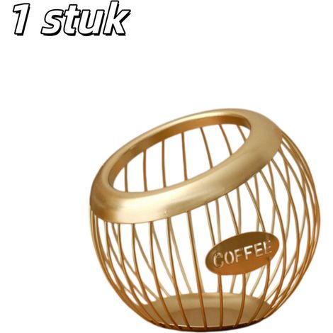 Corbeille à fruits et panier de rangement doré pour bonbons en-cas capsules de café et décoration de bureau ou table basse (1/5)