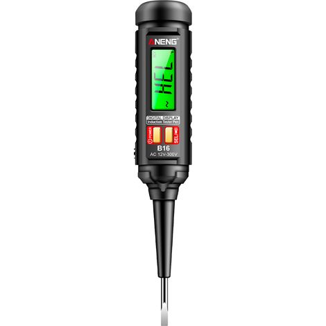 Détecteur de tension sans contact, testeur de tension, sensibilité réglable 20V-1000V, stylo de test électrique avec affichage, alarme sonore et lumineuse, identification du fil neutre et sous tension (1/5)