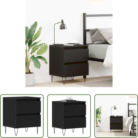 Rangement nuit - Cabinet de chevet Chêne noir 40 x 35 x 50 cm Bois d'ingénierie (1/5)